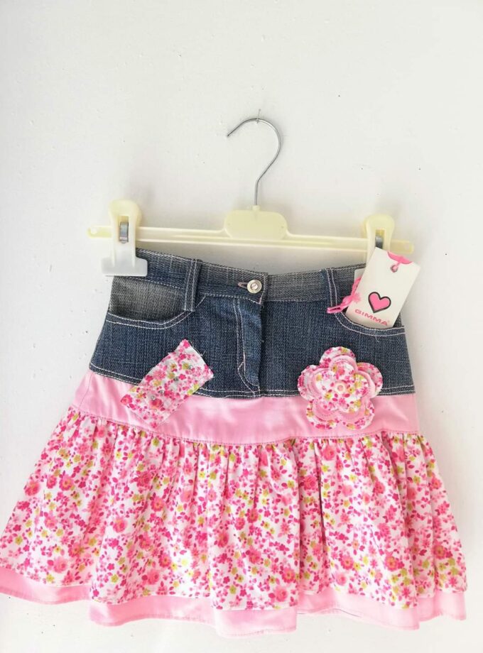 Φούστα Τζιν Φλοράλ 1-2Ε