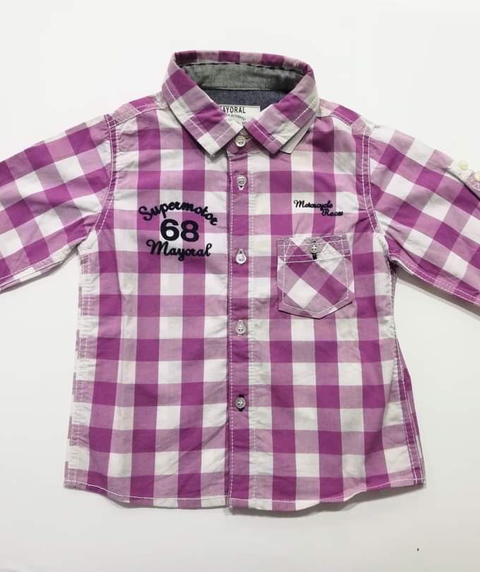 Πουκάμισο Καρό-Μωβ Mayoral Bebe