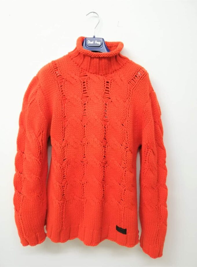 Πλεκτή Μπλούζα Πορτοκαλί Teen - XL