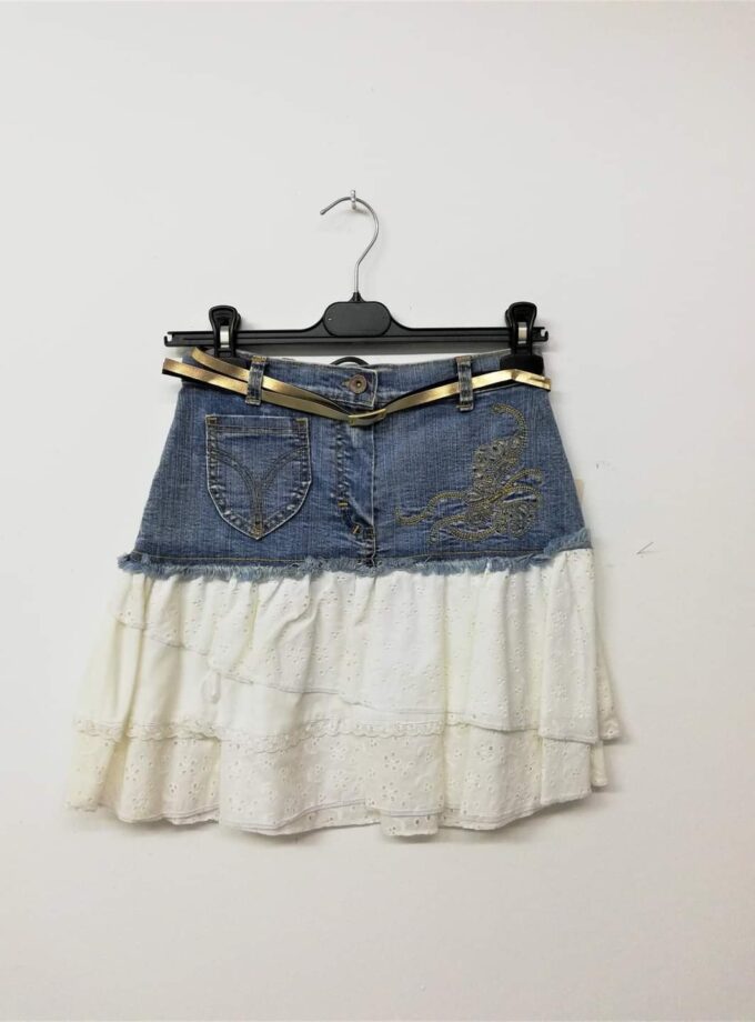 Φούστα Τζιν-Λευκό Κηπούρι - Νο 8, 10 ετών