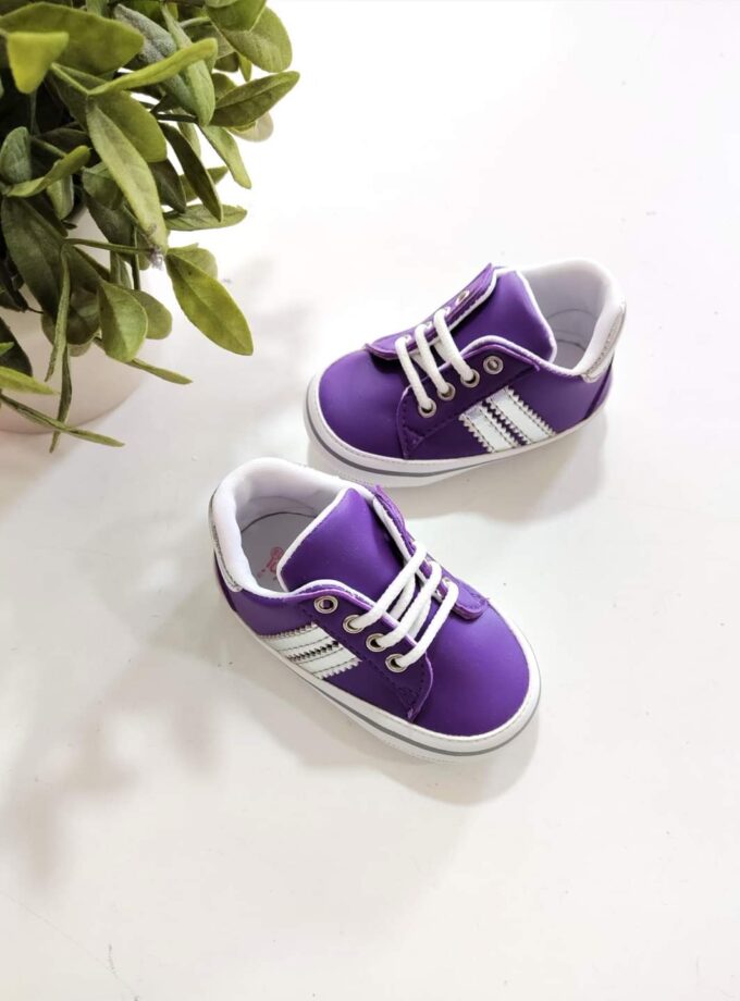 Παπουτσάκια Μωβ Ρίγα Bebe