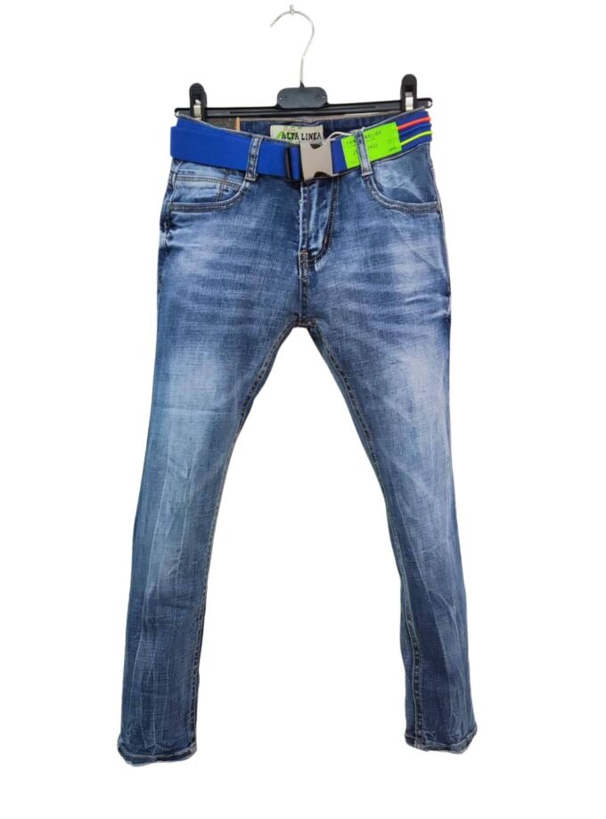 Τζιν Παντελόνι με Ζώνη Χρωματιστή Παιδικό