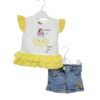 Σύνολο Μπαλαρίνα με Τζιν Σορτς Κίτρινο - Νο 1-4 ετών
