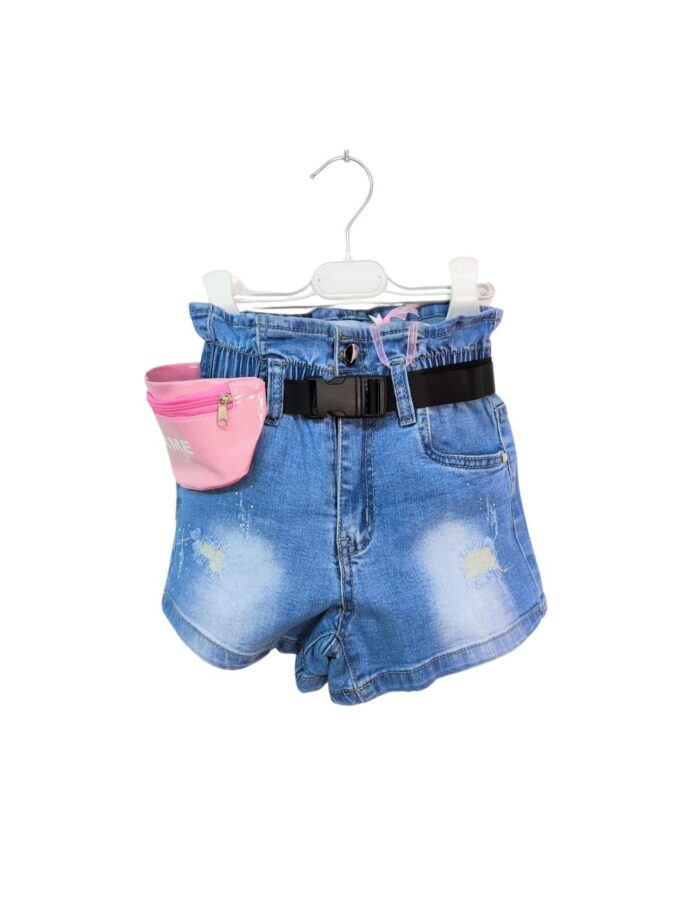 Τζιν Σορτς με Μπανάνα Ροζ - Νο 4-14 ετών