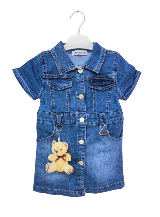 Φόρεμα Τζιν με Αρκουδάκι - Νο 2-5 ετών
