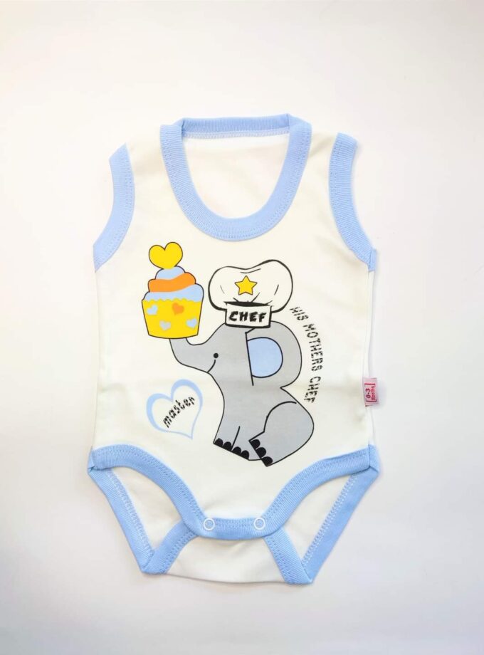 Κορμάκι Αμάνικο Ελεφαντάκι Σιελ