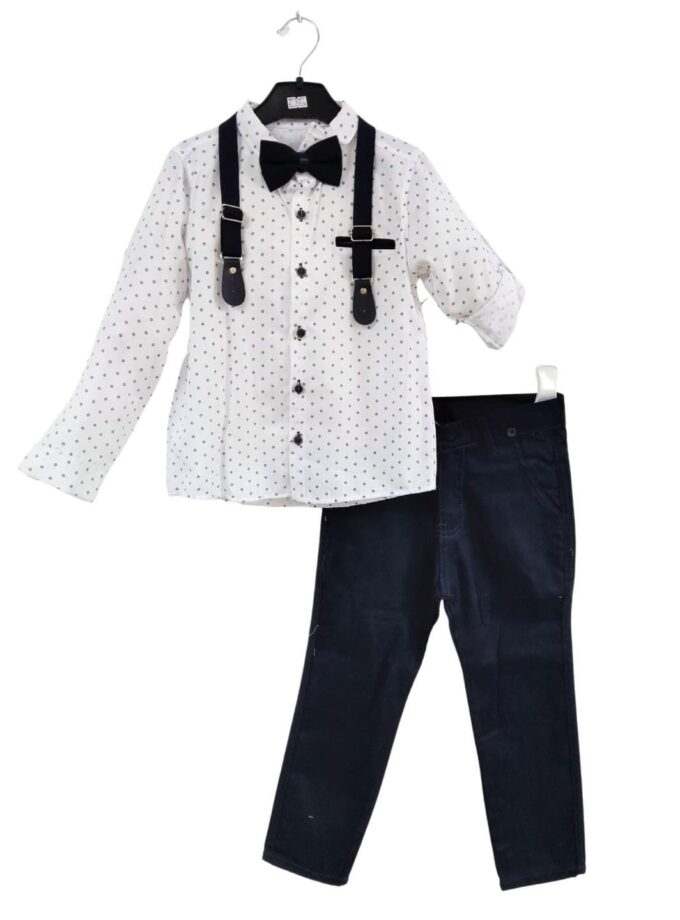 Σύνολο με Τιράντες Άσπρο-Μπλε Παιδικό