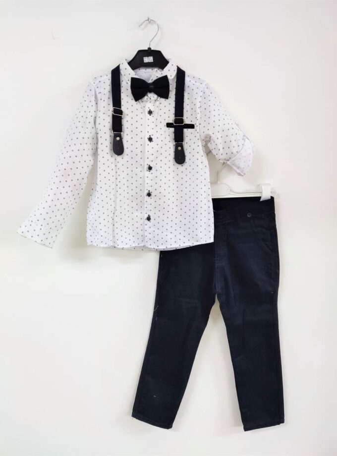 Σύνολο με Τιράντες Άσπρο-Μπλε Παιδικό