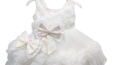 Φόρεμα Αμπιγιέ Λευκό με Φιόγκο – Νο 3-5 ετών