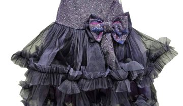 Φόρεμα Αμπιγιέ Μαύρο-Μωβ – Νο 2-7 ετών