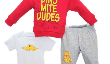 Συνολάκι Τριπλό Dino Κόκκινο – Νο 9-24 μηνών