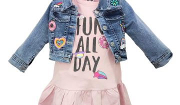 Σύνολο Φόρεμα Φρεζ και Τζιν Τζάκετ Παιδικό