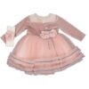 Φόρεμα Αμπιγιέ Βελούδο Ροζ – Νο 1-3 ετών