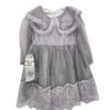 Φόρεμα Αμπιγιέ Γιακαδάκι Γκρι Παιδικό