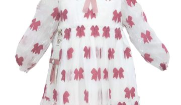 Φόρεμα Αμπιγιέ Κορδέλες Ροζ Παιδικό