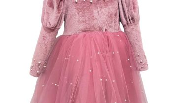 Φόρεμα Αμπιγιέ Φρεζ με Πέρλες Βελουτέ Παιδικό