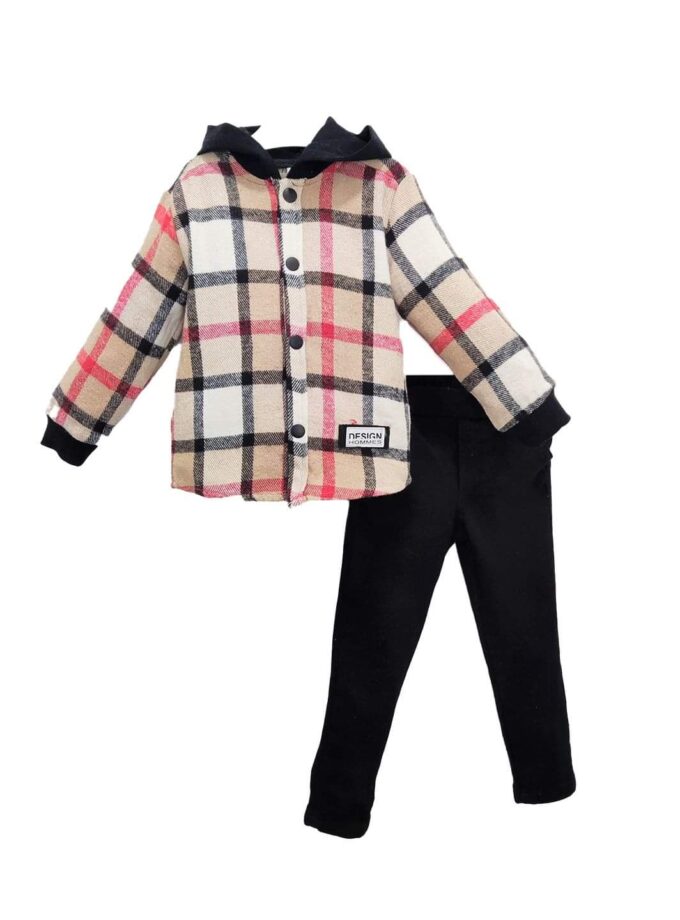 Σύνολο με Καρό Πουκαμισάκι και Μαύρο Παντελόνι Παιδικό