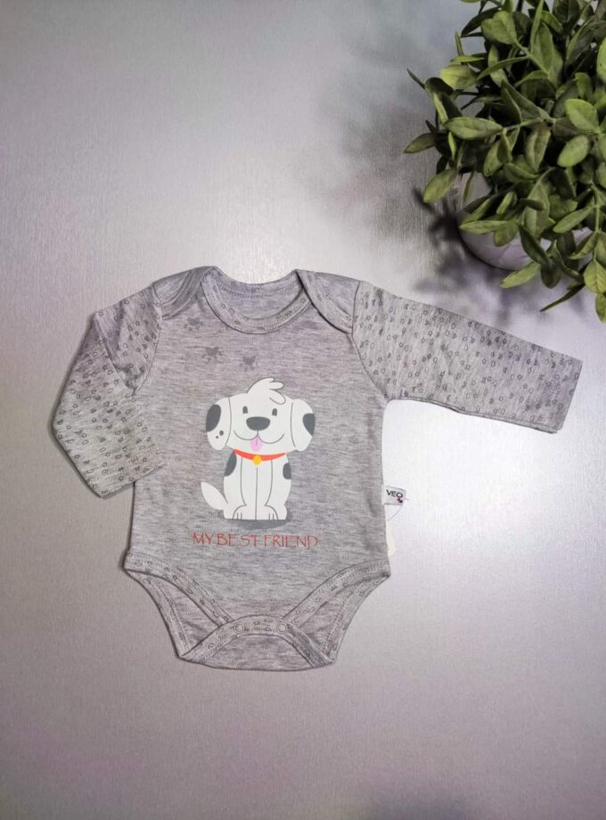 Κορμάκι Μακρυμάνικο Σκυλάκι Εκρού Bebe