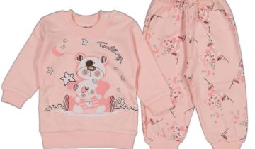 Μπιτζαμάκι Αρκουδάκια-Αστεράκια Σομόν Bebe