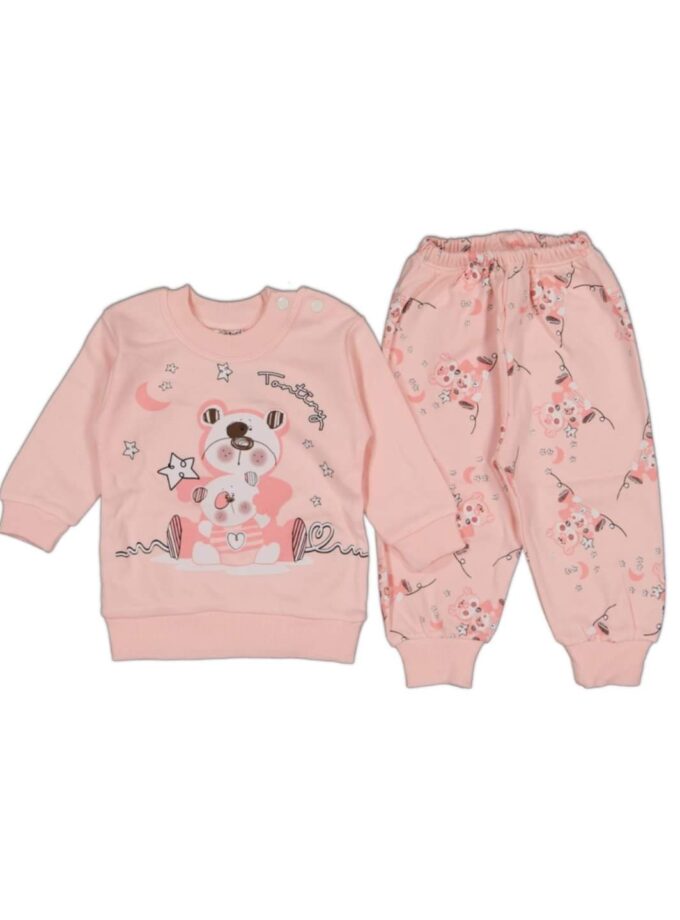 Μπιτζαμάκι Αρκουδάκια-Αστεράκια Σομόν Bebe