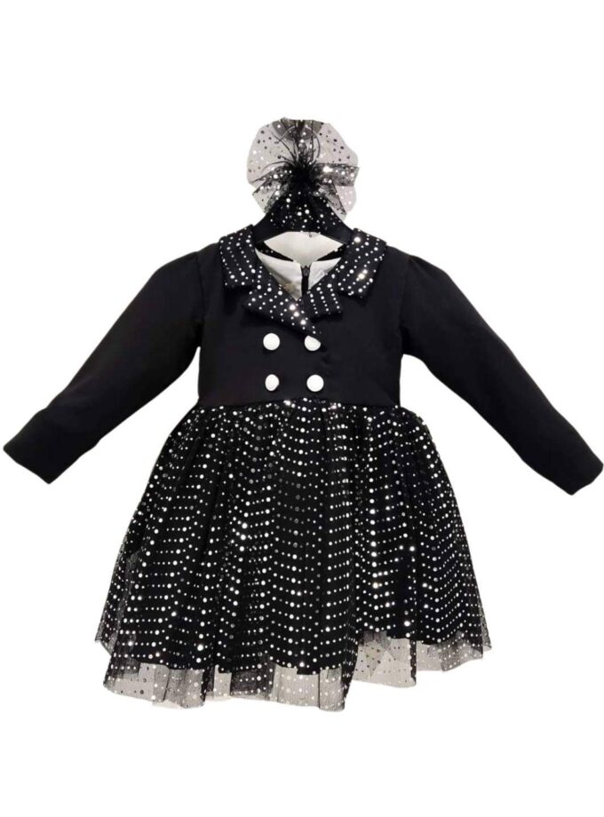 Φόρεμα Μαύρο με Γιακά - Νο 3-6 ετών
