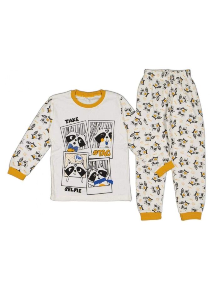 Μπιτζάμα Κουνάβια Μουσταρδί Junior - Νο 7-9 ετών