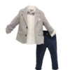 Σύνολο Ντύσιμο Γκρι Σακάκι, Πουκάμισο και Μπλε Παντελόνι Bebe