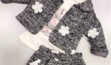 Συνολάκι Τριπλό Γκρι Μελανζέ με Σορτς Bebe