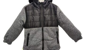 Ζακέτα Φούτερ με Επένδυση Μαύρη Junior - Νο 4-14 ετών