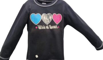 Μπλούζα Μαύρη Καρδούλες - Νο 4 ετών