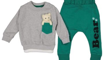 Σύνολο με Αρκουδάκι Πράσινο Bebe - Νο 6-24 μηνών
