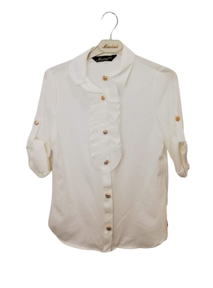 Πουκάμισο Λευκό με Φαρμπαλά Junior - Νο 10-14 ετών