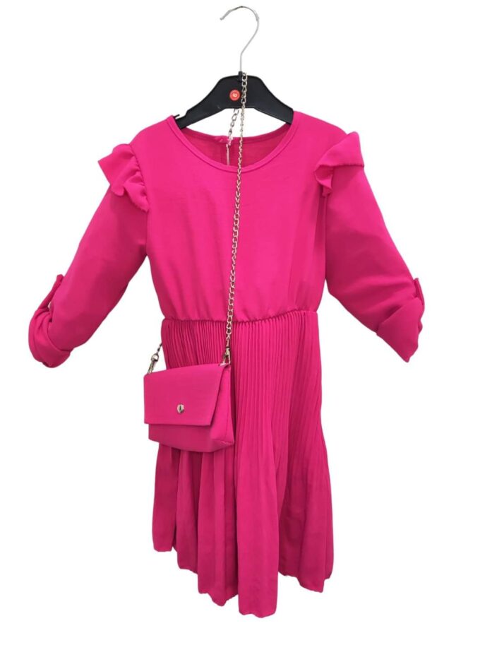 Φόρεμα Φούξια με Τσάντα Junior - Νο 4-14 ετών