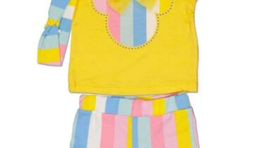 Σύνολο με Ριγέ Σορτς Κίτρινο Mini - Νο 2-6 ετών