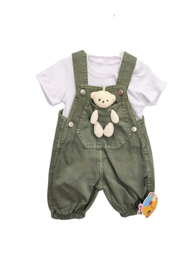 Σαλοπέτα Λαδί Αρκουδάκι Bebe - Νο 3-12 μηνών