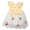 Φόρεμα Καρό Κίτρινο Κερασάκια Mini - No 2-5 ετών