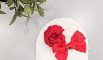 Σκουφάκι με Τριαντάφυλλo Κόκκινο και Κορδέλα Bebe