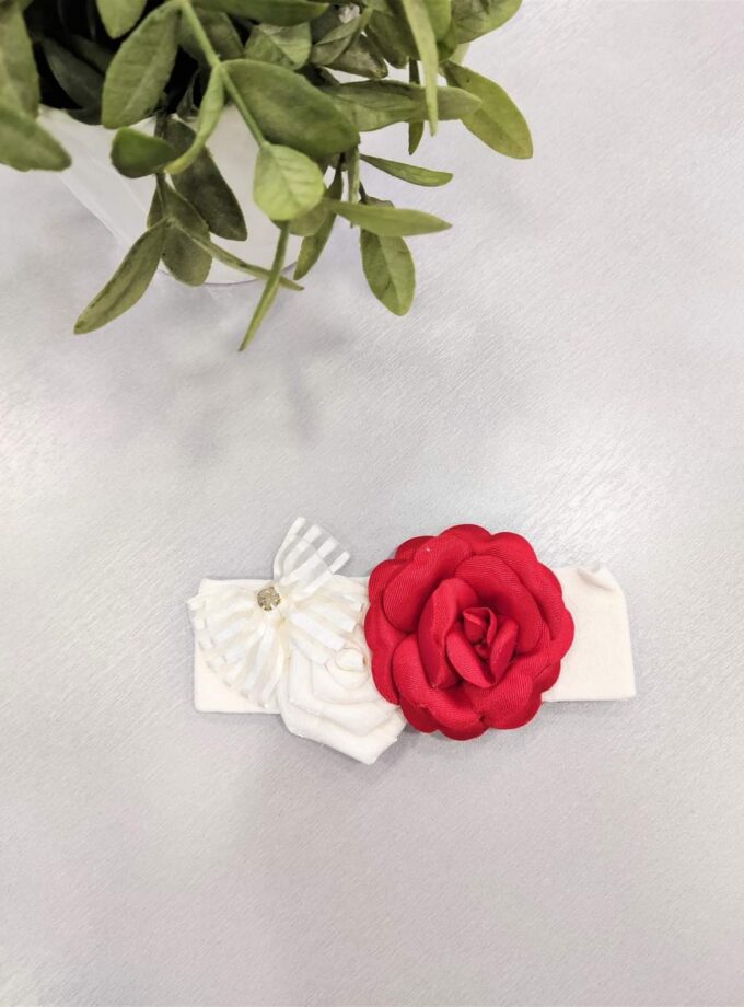 Κορδέλα με Τριαντάφυλλo Κόκκινο και Κορδέλα Bebe