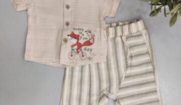 Σύνολο Αλεπού Ριγέ Μπεζ Bebe - Νο 3-18 μηνών