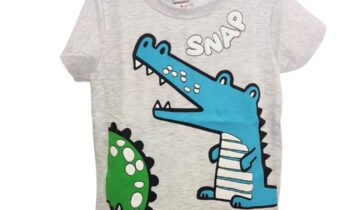 Μπλούζα Κοντομάνικη Dino Γκρι Mini - Νο 3-7 ετών