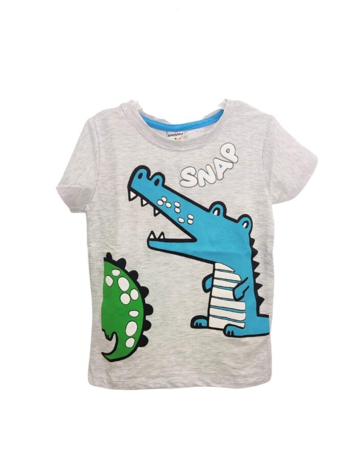 Μπλούζα Κοντομάνικη Dino Γκρι Mini - Νο 3-7 ετών