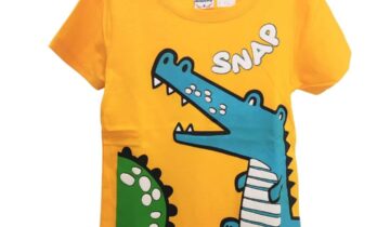 Μπλούζα Κοντομάνικη Dino Πορτοκαλό Mini - Νο 3-7 ετών