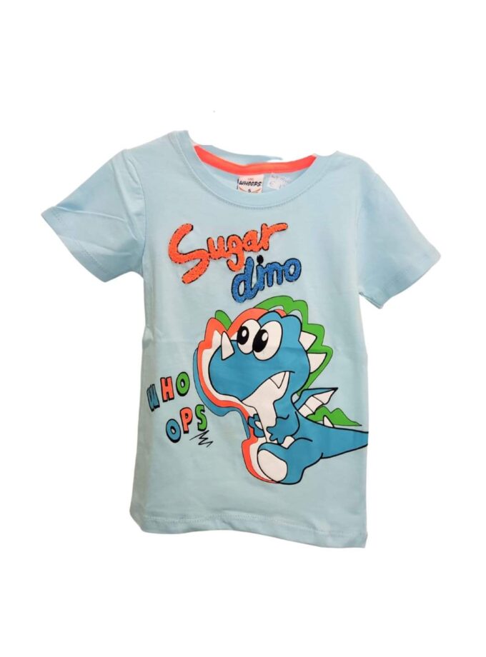 Μπλούζα Κοντομάνικη Super Dino Γαλάζιο Mini - Νο 3-7 ετών