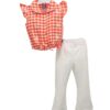 Σύνολο Καρώ με Λευκή Παντελόνα Mini - Νο 3-6 ετών