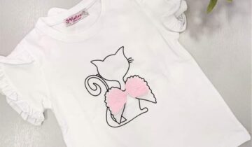 Μπλούζα Κοντομάνικη Φτερά Άσπρη Mini - Νο 3-7 ετών