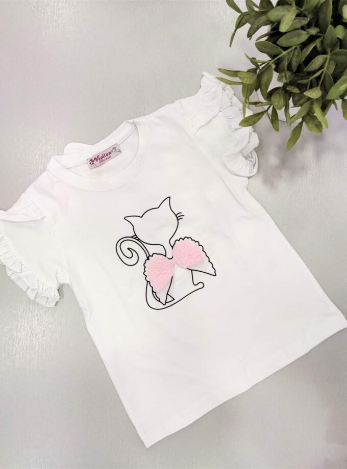 Μπλούζα Κοντομάνικη Φτερά Άσπρη Mini - Νο 3-7 ετών