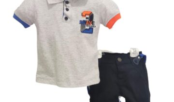 Σύνολο Γκρι Πόλο Mini - Νο 1-6 ετών