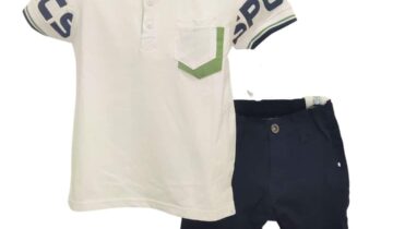 Σύνολο Άσπρο-Μέντα Polo Junior - Νο 4-12 ετών