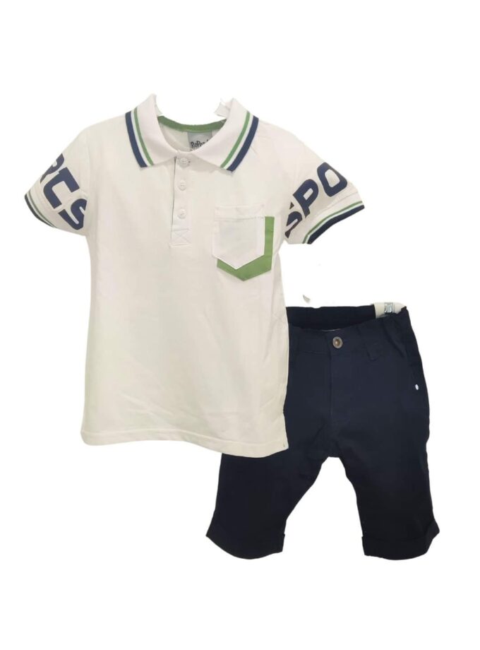 Σύνολο Άσπρο-Μέντα Polo Junior - Νο 4-12 ετών