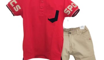 Σύνολο Κόκκινο-Μπεζ Polo Junior - Νο 4-12 ετών